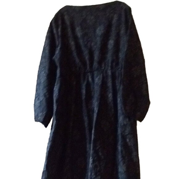 NWT Plus Size 26 Black Brocade Floral Print Dress - Picture 6 of 6